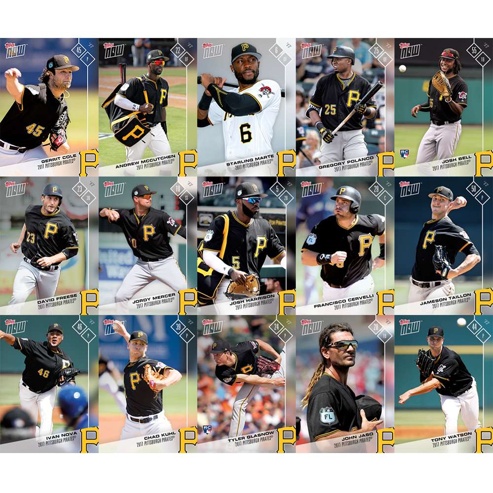 2017 Pittsburgh Pirates TOPPS NOW Road To Opening Day 15-Card Team Set - Autograph Edition - Print Run: 53 Sets
