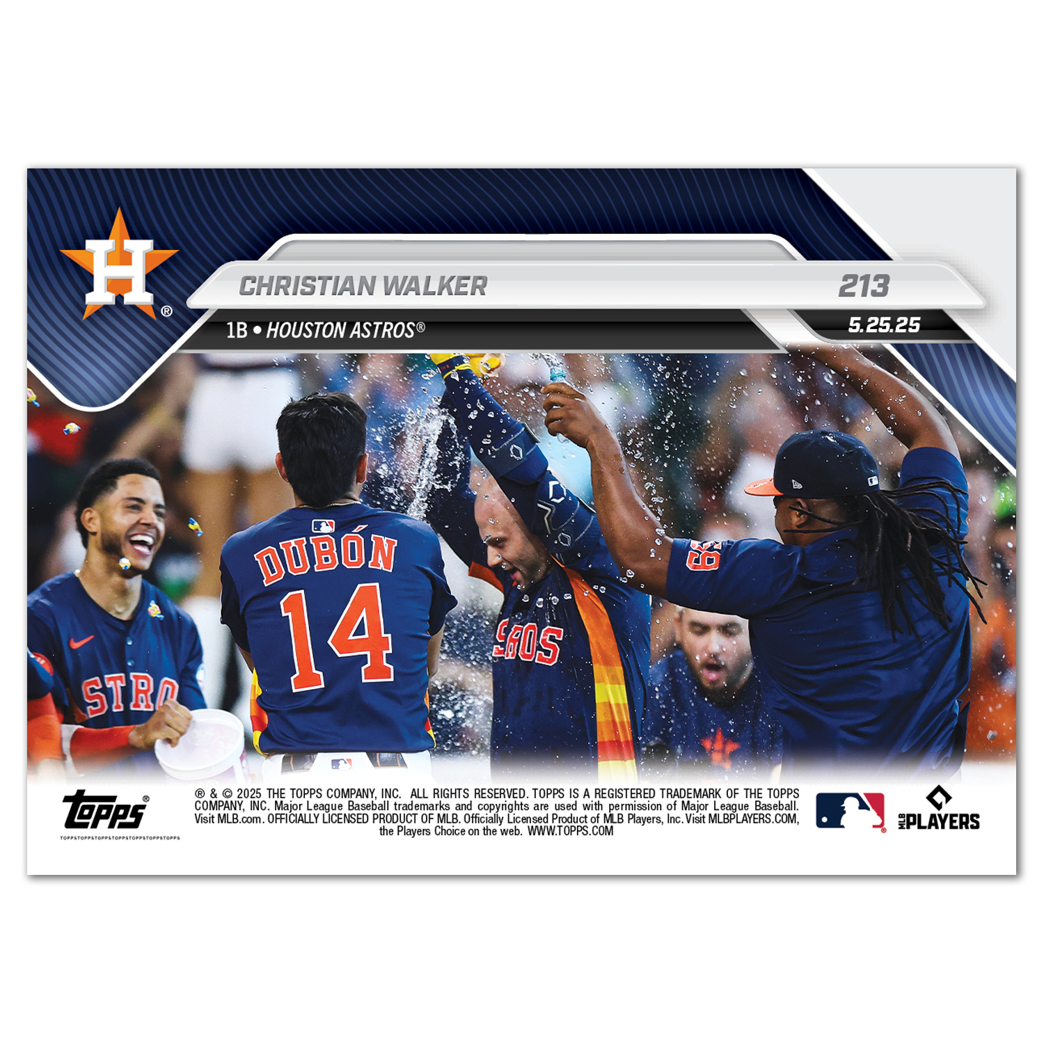 Christian Walker - 2025 MLB Topps NOW - Card 213 - PR: 270 - Image 2