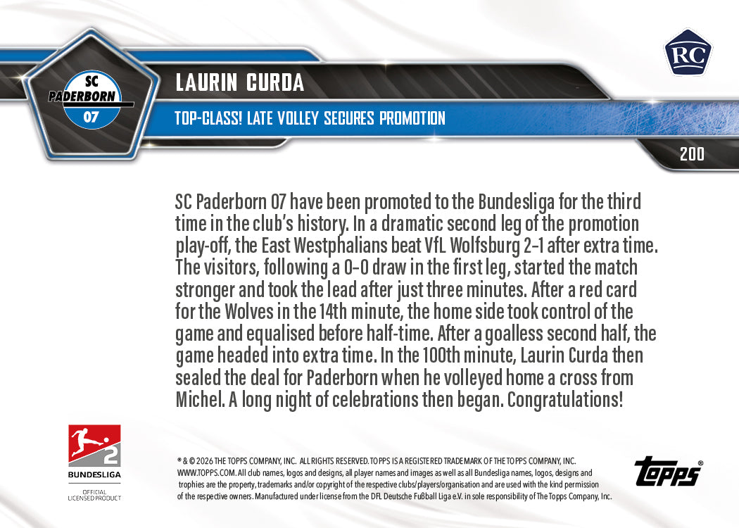 Laurin Curda - 2025-26 Bundesliga Topps NOW - Card 200 - PR: 318 - Image 7