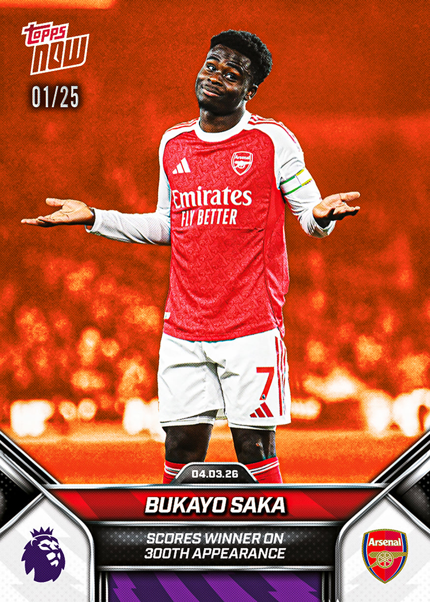 Bukayo Saka - 2025-26 Premier League Topps NOW - Card 151 - PR: 1623 - Image 5