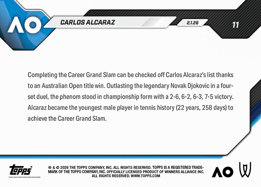 Carlos Alcaraz - 2026 Topps NOW Tennis - Card 11 - PR: 10832 - Image 4