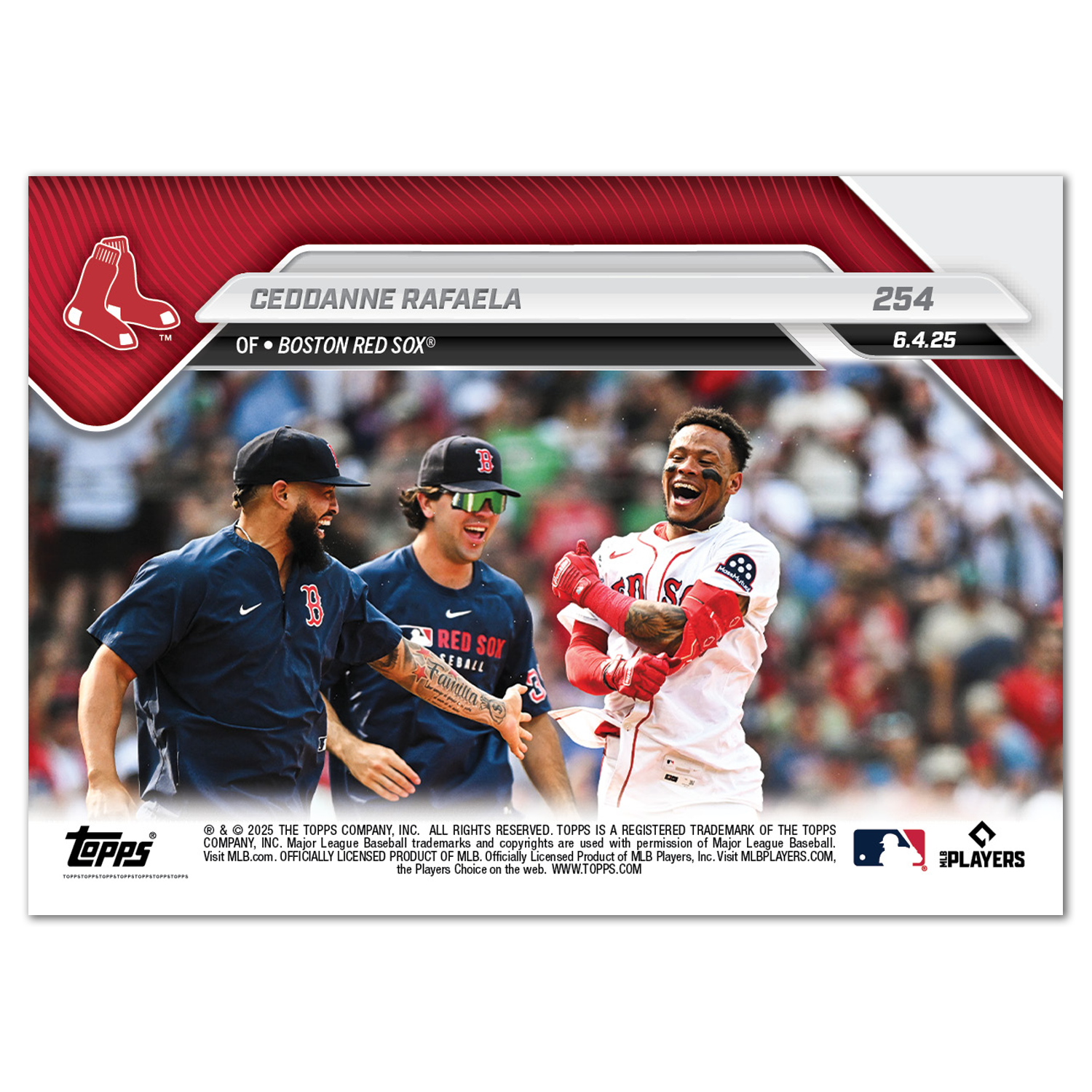 Ceddanne Rafaela - 2025 MLB Topps NOW - Card 254 - PR: 501 - Image 2