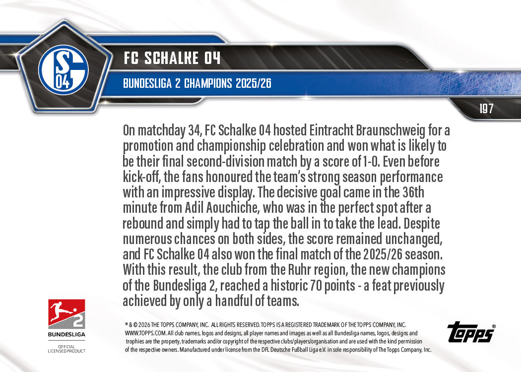 FC Schalke 04 - 2025-26 Bundesliga Topps NOW - Card 197 - PR: 1046 - Image 7