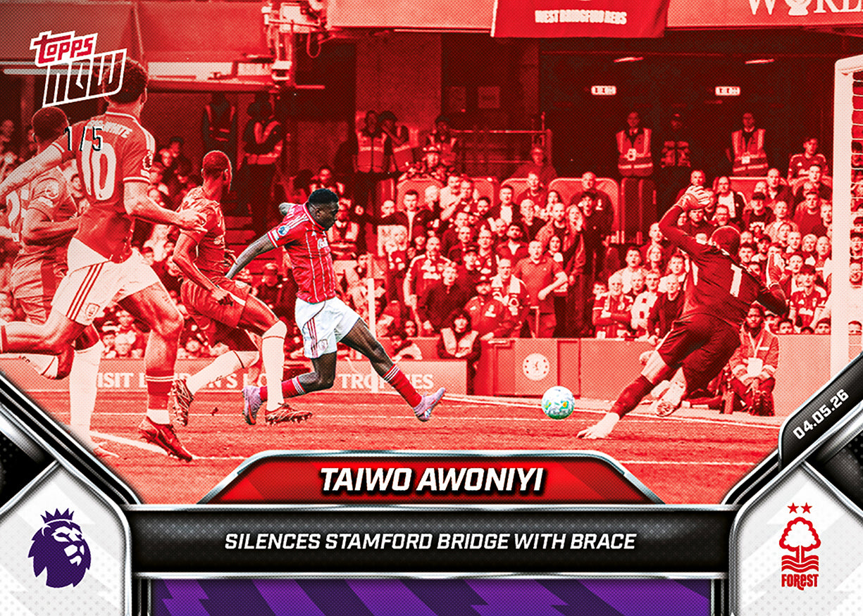 Taiwo Awoniyi - 2025-26 Premier League Topps NOW - Card 188 - PR: 132 - Image 3