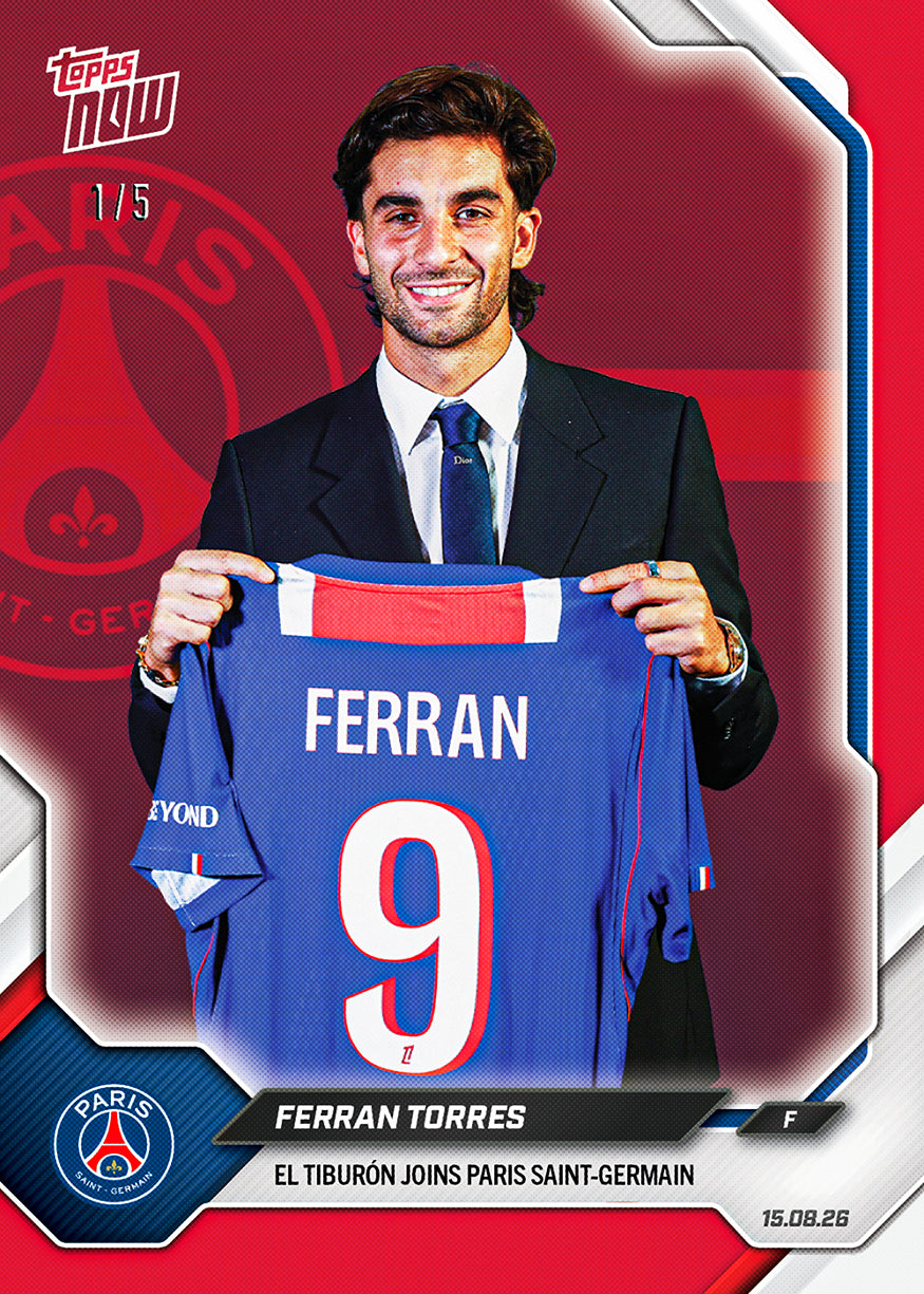 Ferran Torres - 2026-27 Paris Saint-Germain Topps NOW - Card 1 - PR: 1091 - Image 3