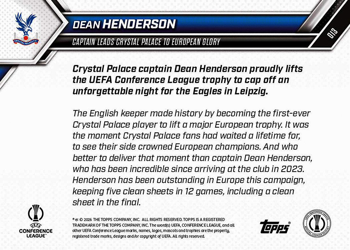 Dean Henderson - 2025-26 UECL Topps NOW - Card 13 - PR: 398 - Image 9