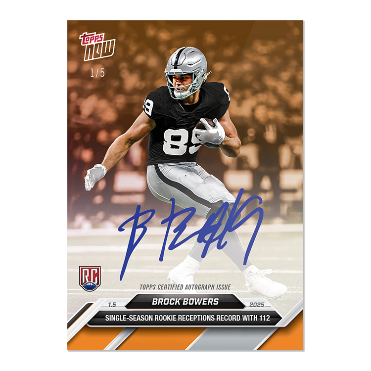 Brock Bowers - 2024 Topps NOW Football Card 20 - LOOK FOR AUTOS - PR: 4111 - Image 3