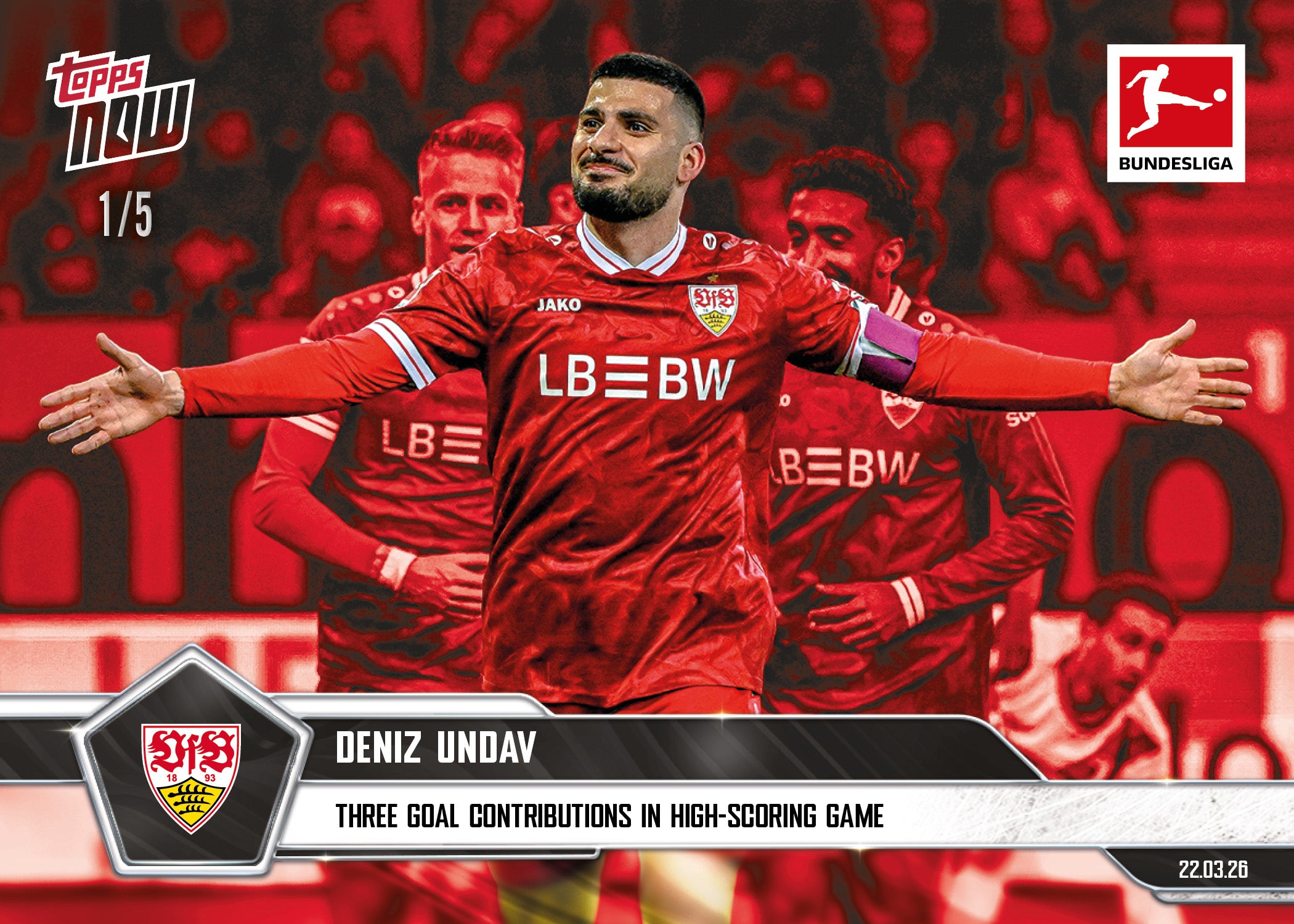 Deniz Undav - 2025-26 Bundesliga Topps NOW - Card 156 - PR: 204 - Image 3