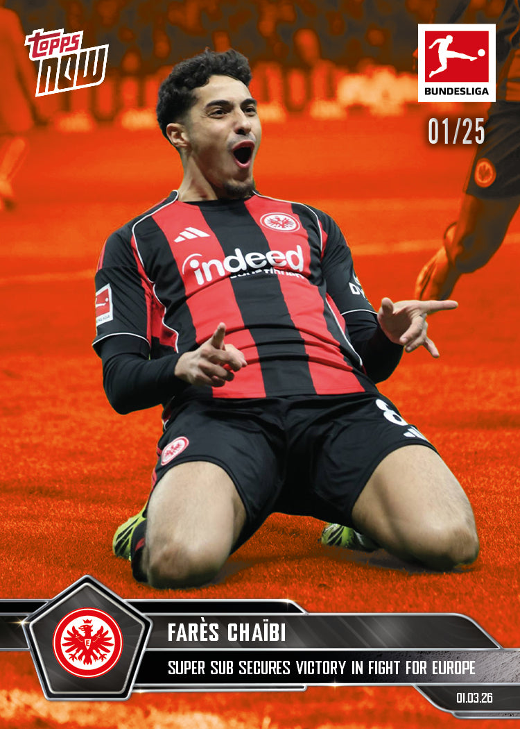 Farès Chaïbi - 2025-26 Bundesliga Topps NOW - Card 139 - PR: 209 - Image 5