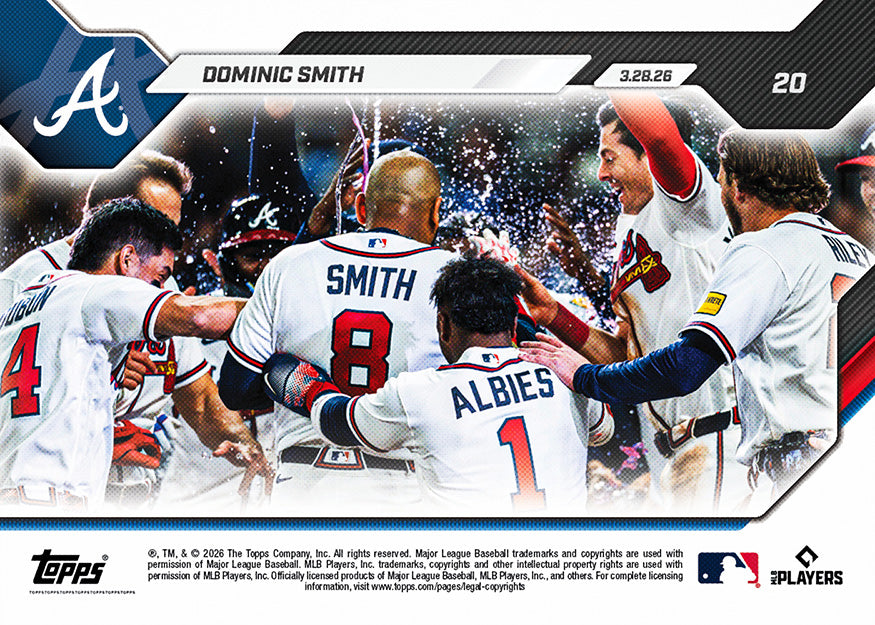 Dominic Smith - 2026 MLB Topps NOW - Card 20 - PR: 813 - Image 2