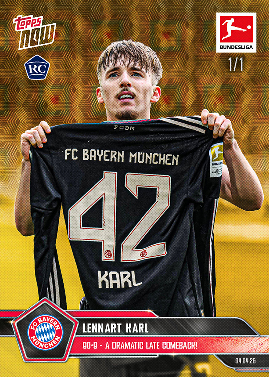 Lennart Karl - 2025-26 Bundesliga Topps NOW - Card 164 - PR: 6493 - Image 2