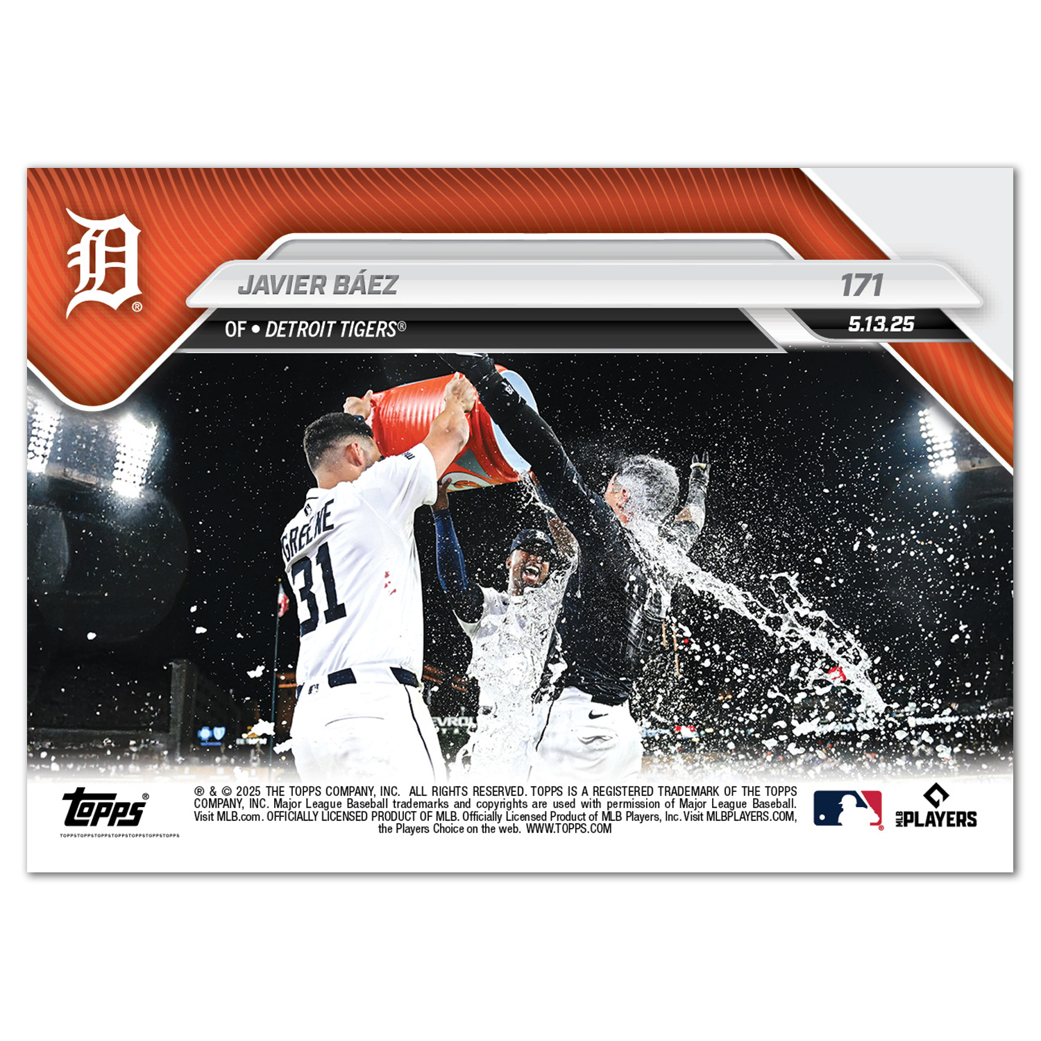 Javier Báez - 2025 MLB Topps NOW - Card 171 - PR: 1301 - Image 2