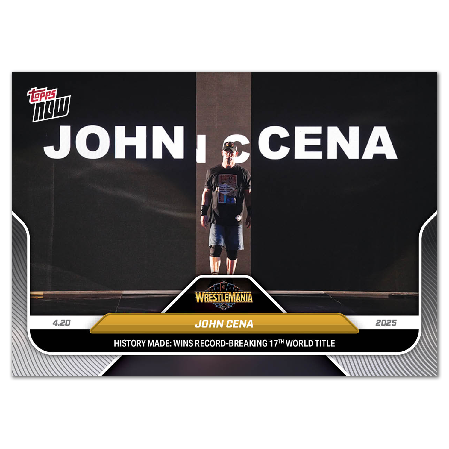 John Cena - 2025 WWE Topps NOW - Card 46 - LOOK FOR RELICS AND AUTO-RELIC - PR: 20,912 - Image 4