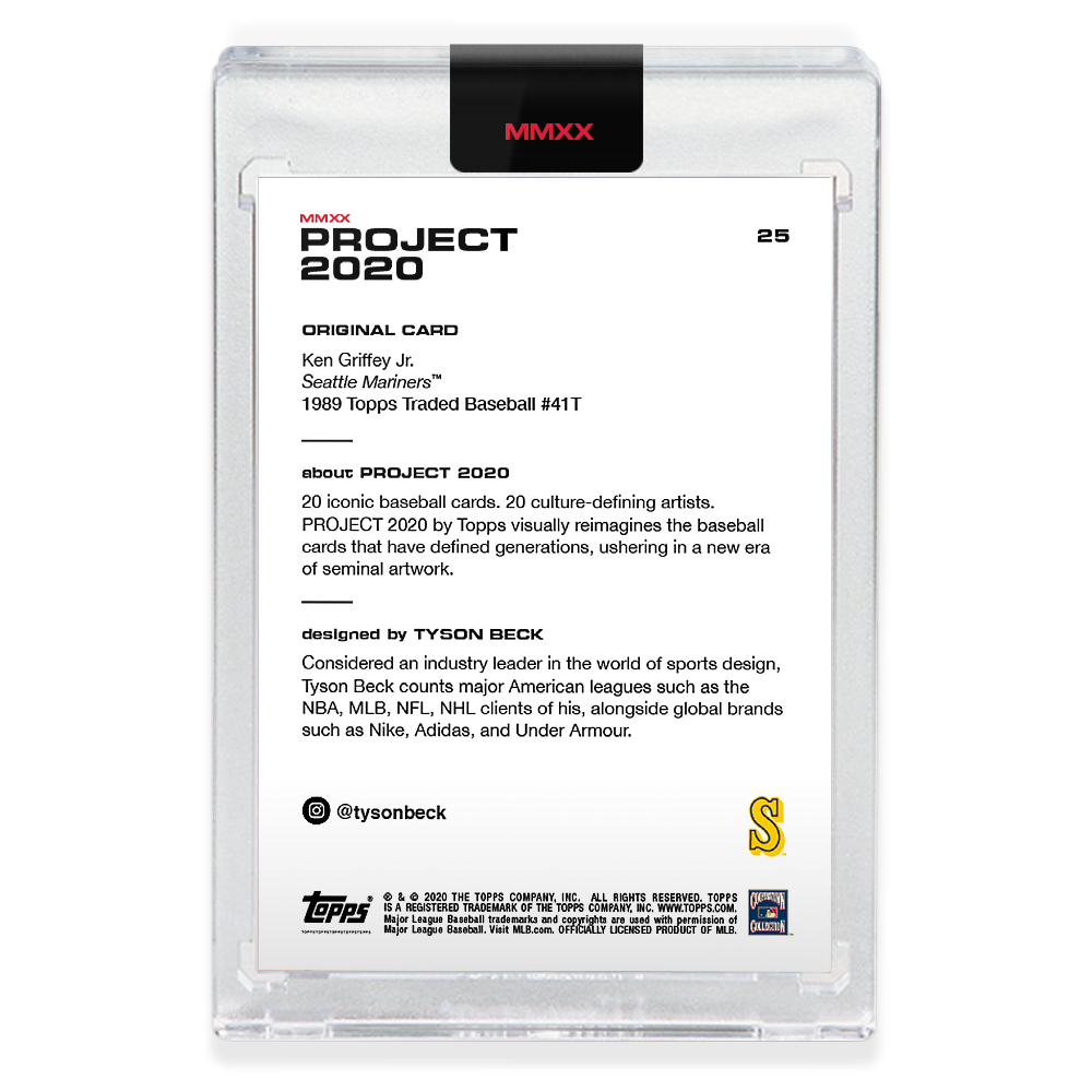 Alternative view of Topps PROJECT 2020 Card 25 - 1989 Ken Griffey Jr. by Tyson Beck - Print Run: 3707