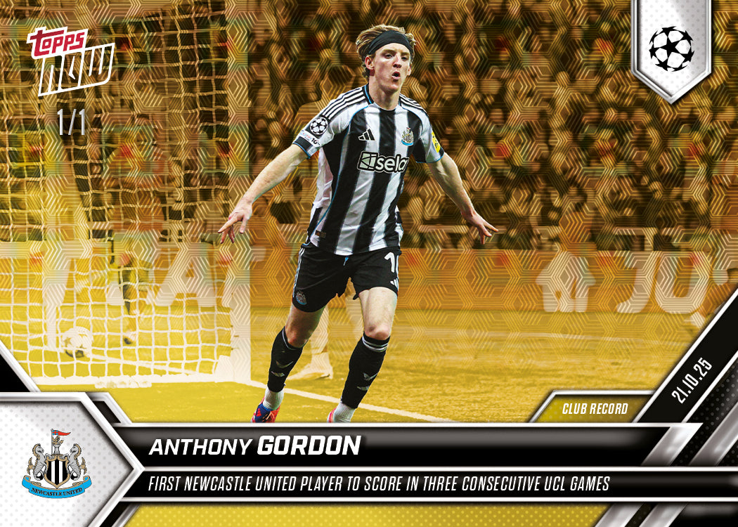 Anthony Gordon - 2025-26 UCL Topps NOW - Card 35 - PR: 294 - Image 2