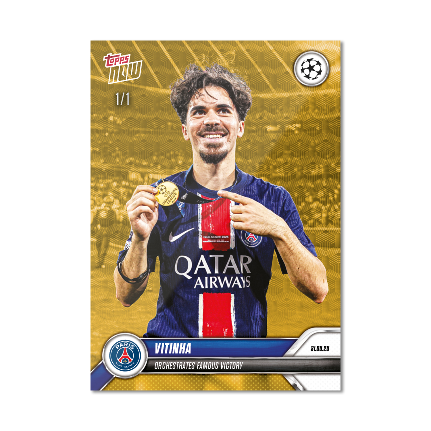 Vitinha - 2024-25 UCL Topps NOW - Card 165 - LOOK FOR AUTO-RELIC - PR: 1025 - Image 4