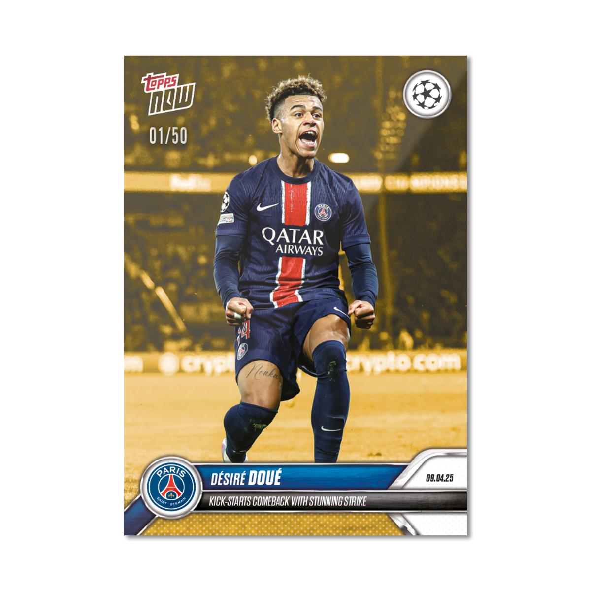 Désiré Doué - 2024-25 UCL Topps NOW - Card 137 - PR: 321 - Image 6