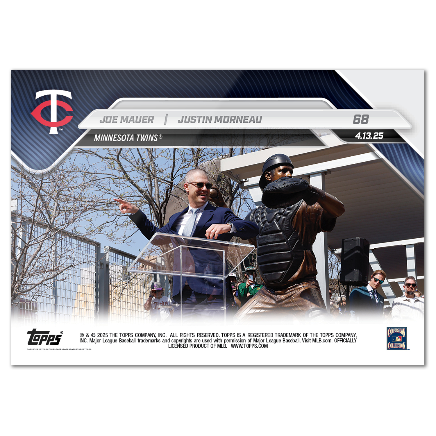 Joe Mauer/Justin Morneau - 2025 MLB Topps NOW - Card 68 - PR: 611 - Image 2