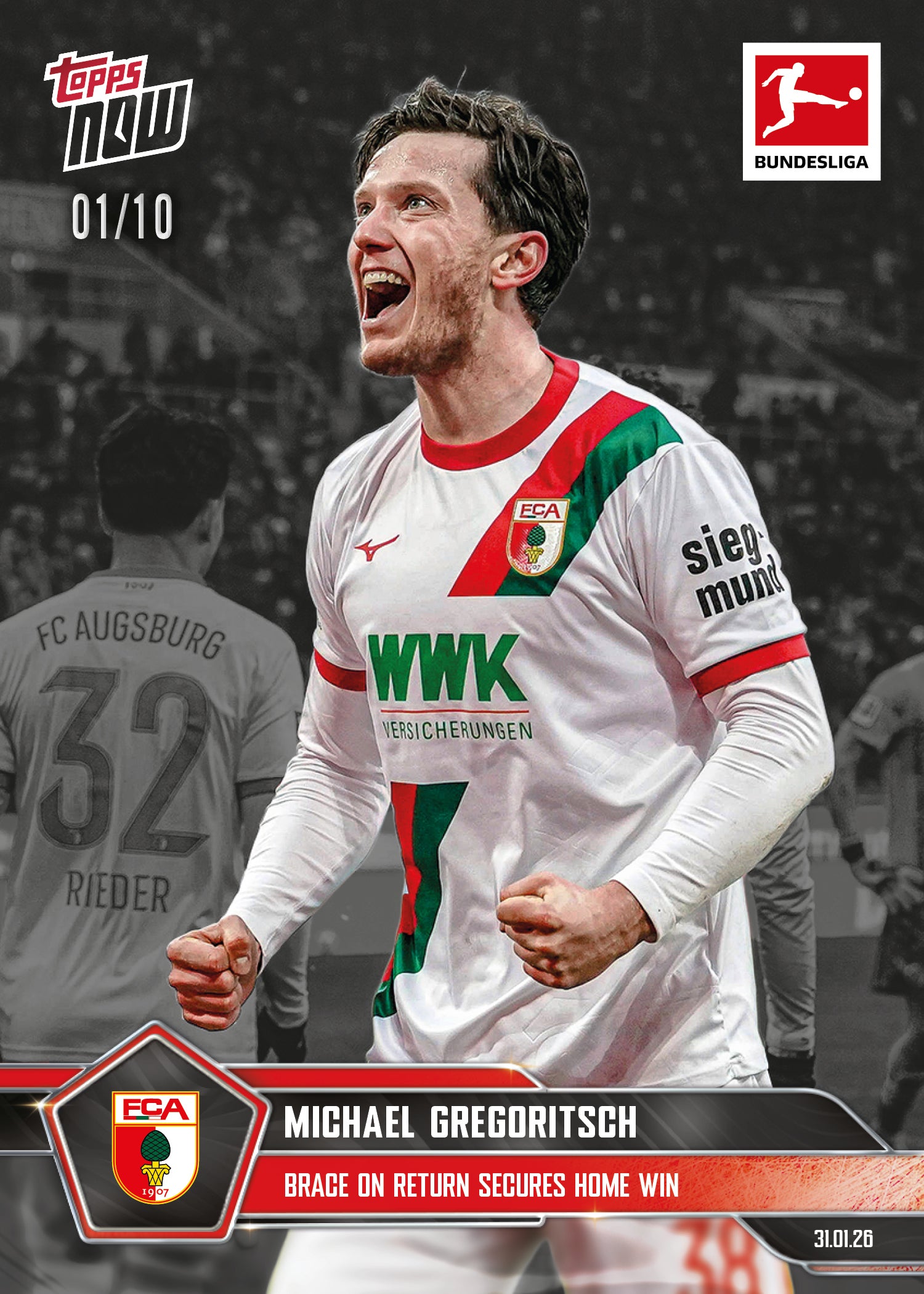 Michael Gregoritsch - 2025-26 Bundesliga Topps NOW - Card 111 - PR: 157 - Image 4