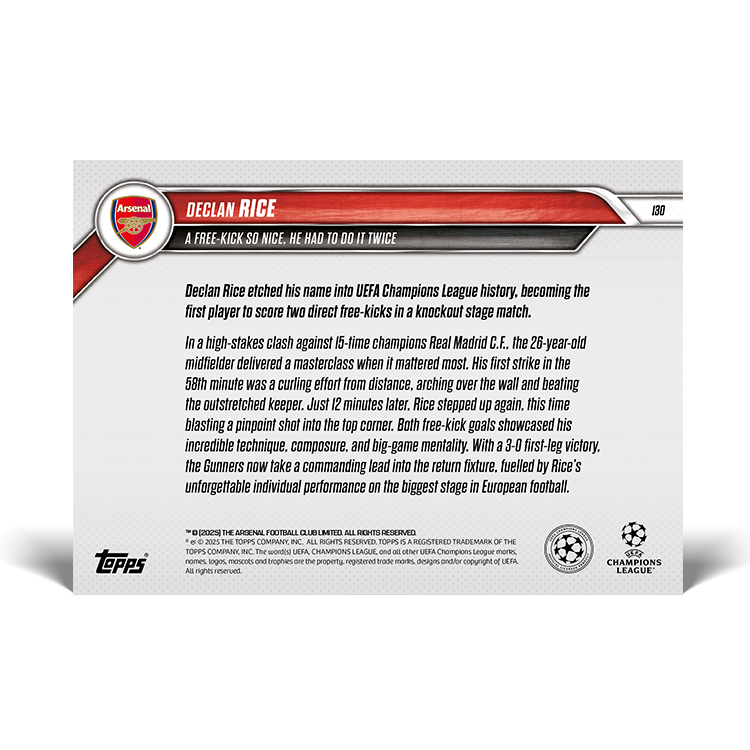 Declan Rice - 2024-25 UCL Topps NOW - Card 130 - PR: 1913 - Image 7