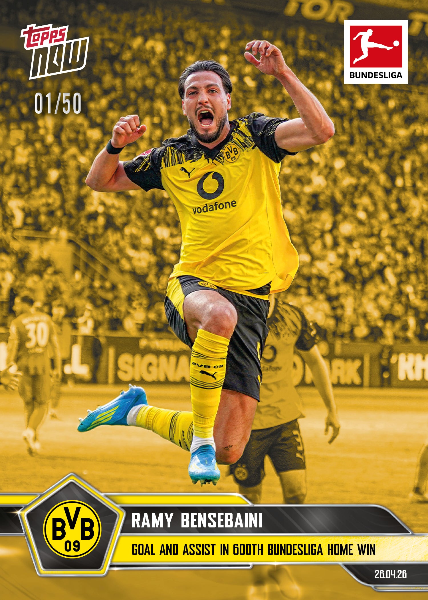 Ramy Bensebaini - 2025-26 Bundesliga Topps NOW - Card 181 - PR: 236 - Image 6
