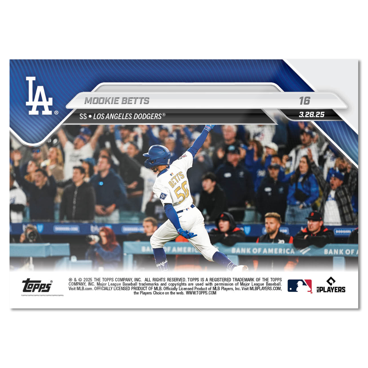 Mookie Betts - 2025 MLB Topps NOW - Card 16 - LOOK FOR RELICS and AUTO-RELICS - PR: 8055 - Image 2