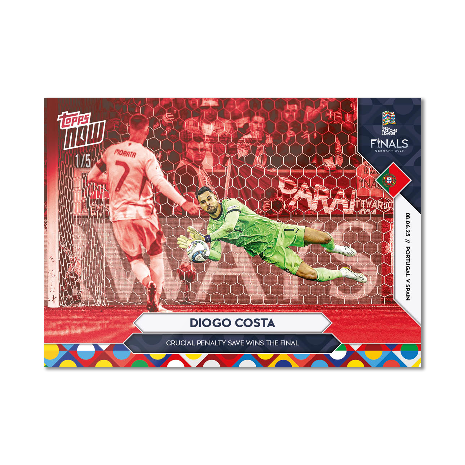 Diogo Costa - 2025 UEFA Nations League Topps NOW - Card 5 - PR: 356 - Image 3