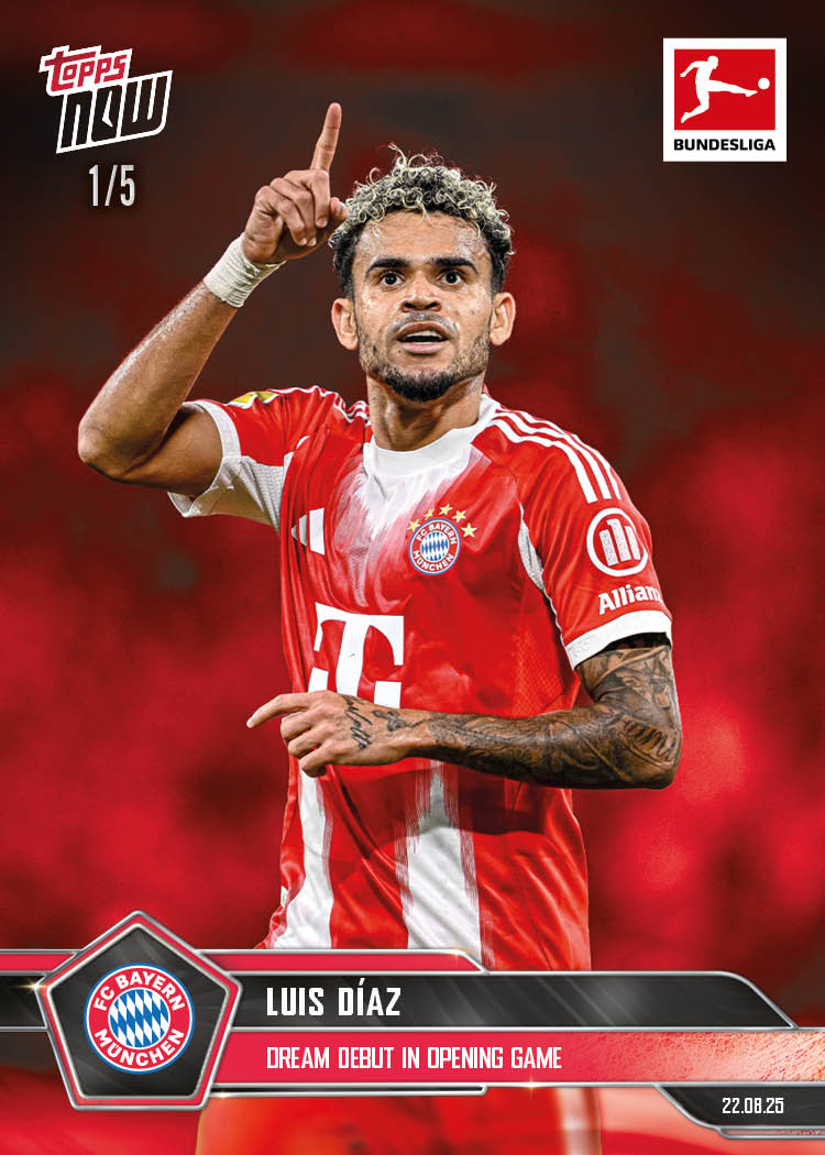 Luis Díaz - 2025-26 Bundesliga Topps NOW - Card 5 - PR: 333 - Image 4