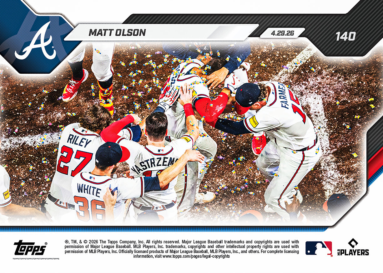 Matt Olson - 2026 MLB Topps NOW - Card 140 - PR: 710 - Image 2