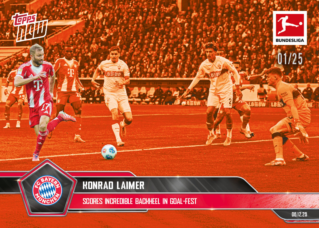 Konrad Laimer - 2025-26 Bundesliga Topps NOW - Card 74 - PR: 299 - Image 5