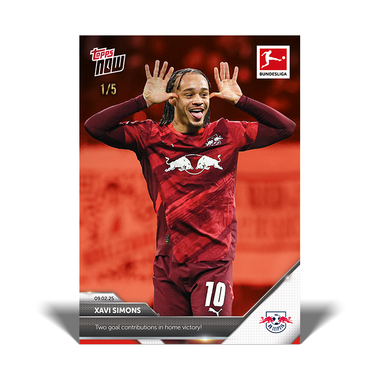 Xavi Simons - Two goal contributions in home victory! - 24/25 Bundesliga Topps NOW Card 120 - PR: 140 - Image 4