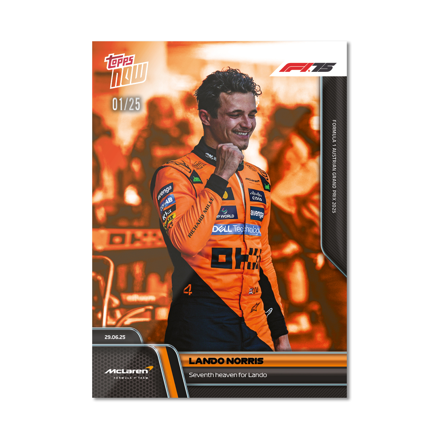 Lando Norris - 2025 Formula 1 Topps NOW - Card 47 - PR: 2228 - Image 5