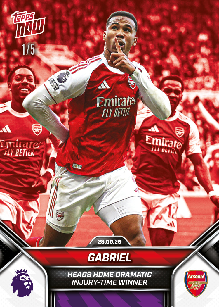 Gabriel - 2025-26 Premier League Topps NOW - Card 28 - PR: 629 - Image 3