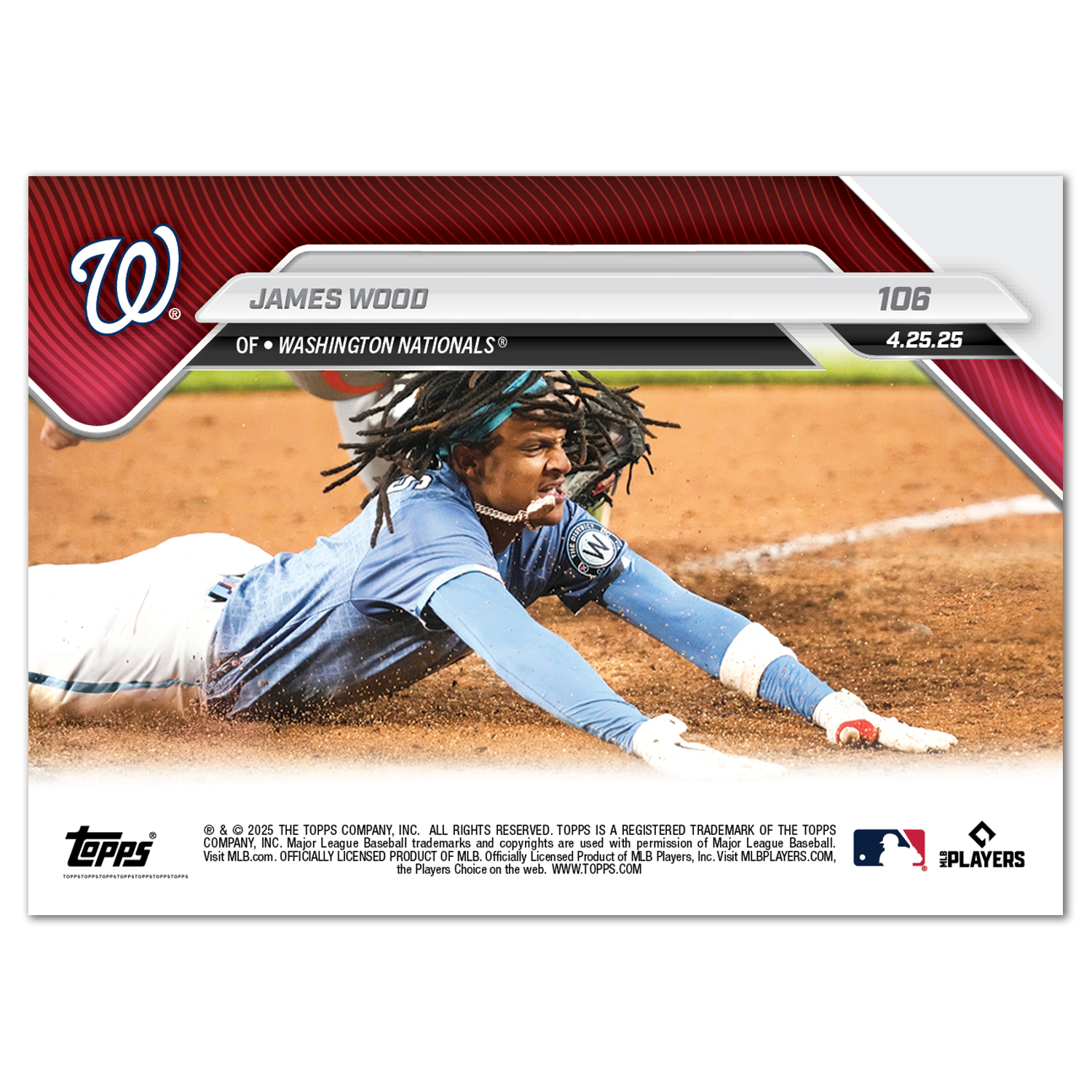 James Wood - 2025 MLB Topps NOW - Card 106 - PR: 1853 - Image 2