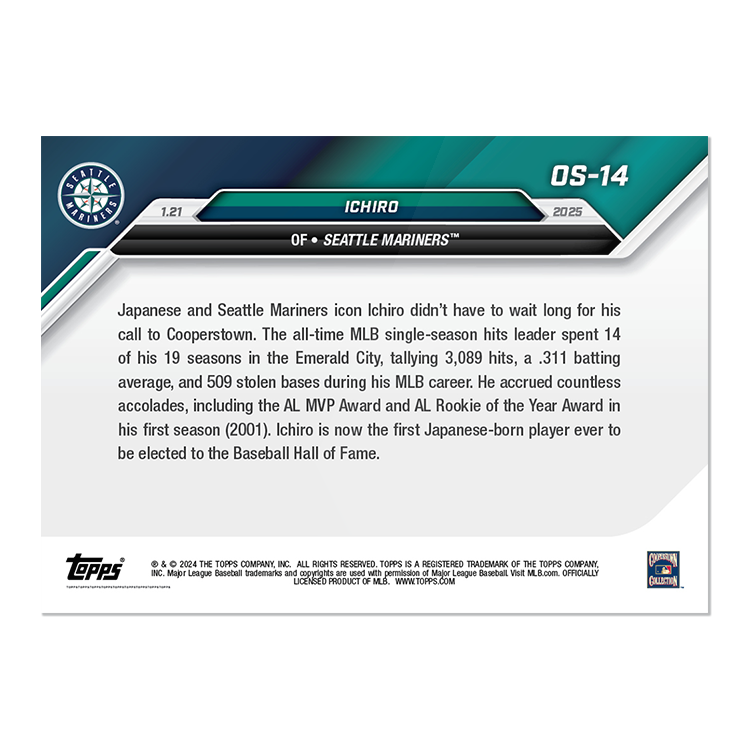 Ichiro - 2025 MLB Topps NOW - Card OS-14 - LOOK FOR AUTOS - PR: 21,242 - Image 3