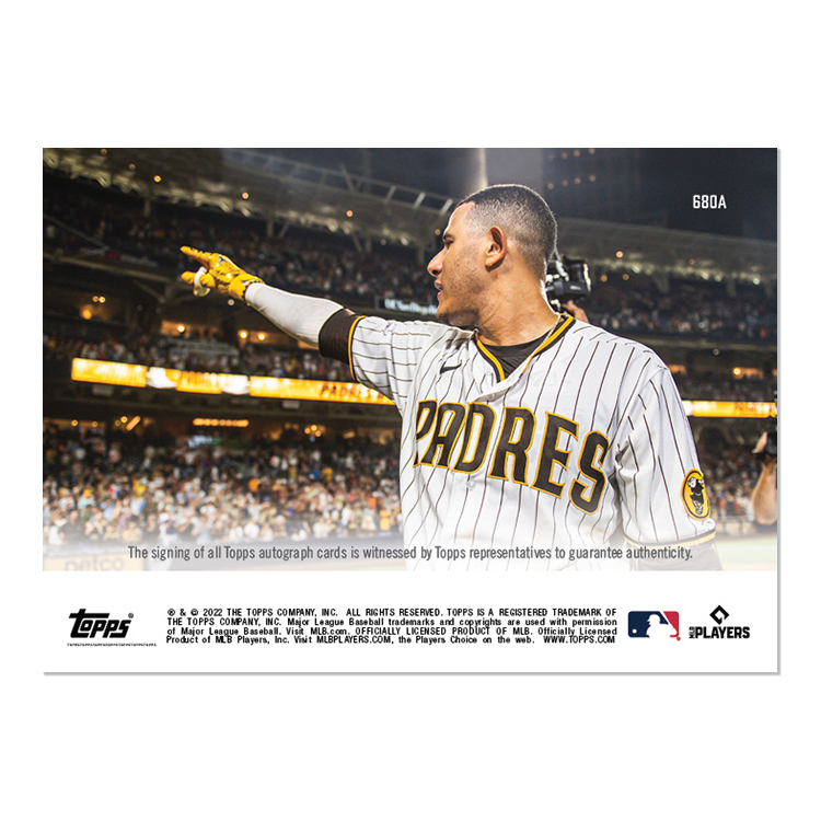 On-Card Auto# to 99 - Manny Machado - 2022 MLB TOPPS NOW Card 680A - Image 2