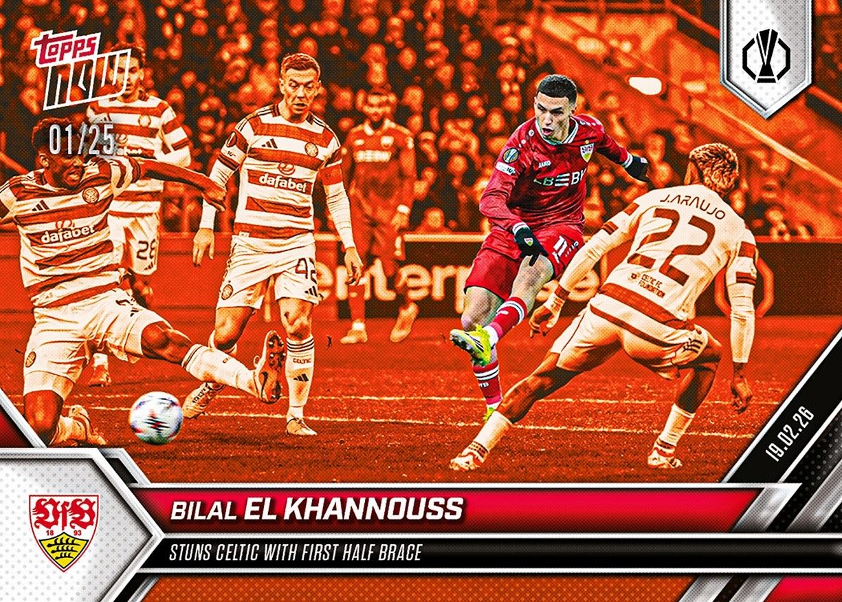 Bilal El Khannouss - 2025-26 UEL Topps NOW - Card 20 - PR: 203 - Image 5