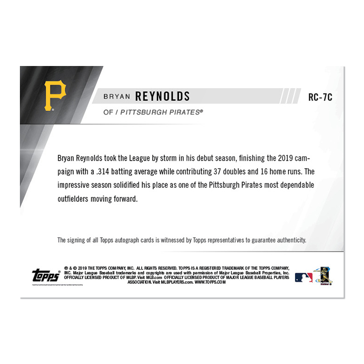 On-Card Auto # to 25 - Bryan Reynolds - MLB TOPPS NOW Card RC007C - Image 2