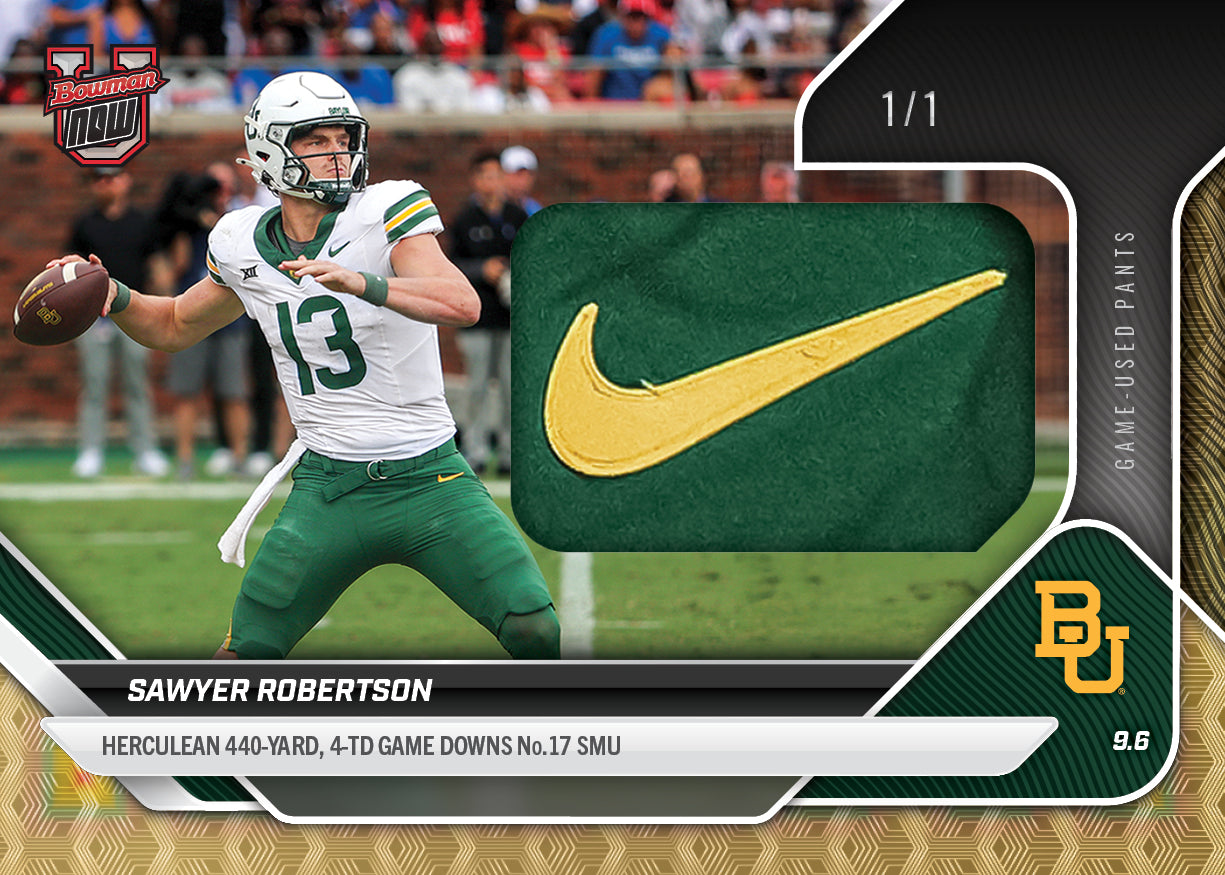 Sawyer Robertson - 2025-26 Bowman U NOW Football - Card 6 - LOOK FOR RELICS - PR: 1163 - Image 2