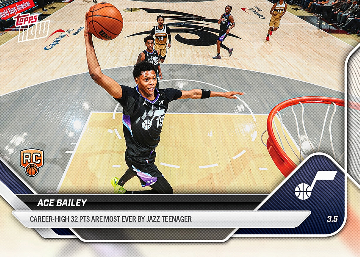 Ace Bailey - 2025-26 NBA Topps NOW - Card 194 - PR: 1337