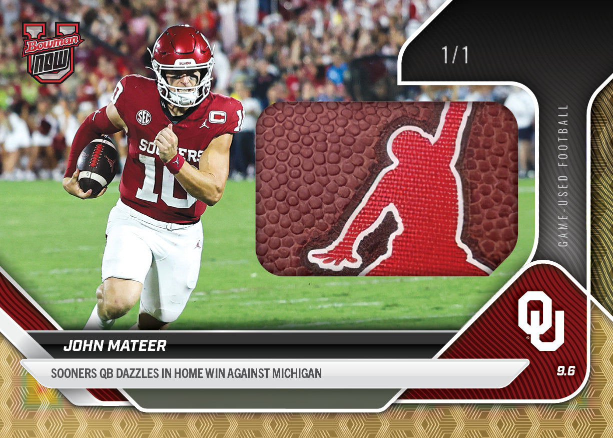 John Mateer - 2025-26 Bowman U NOW Football - Card 9 - LOOK FOR RELICS - PR: 3481 - Image 2