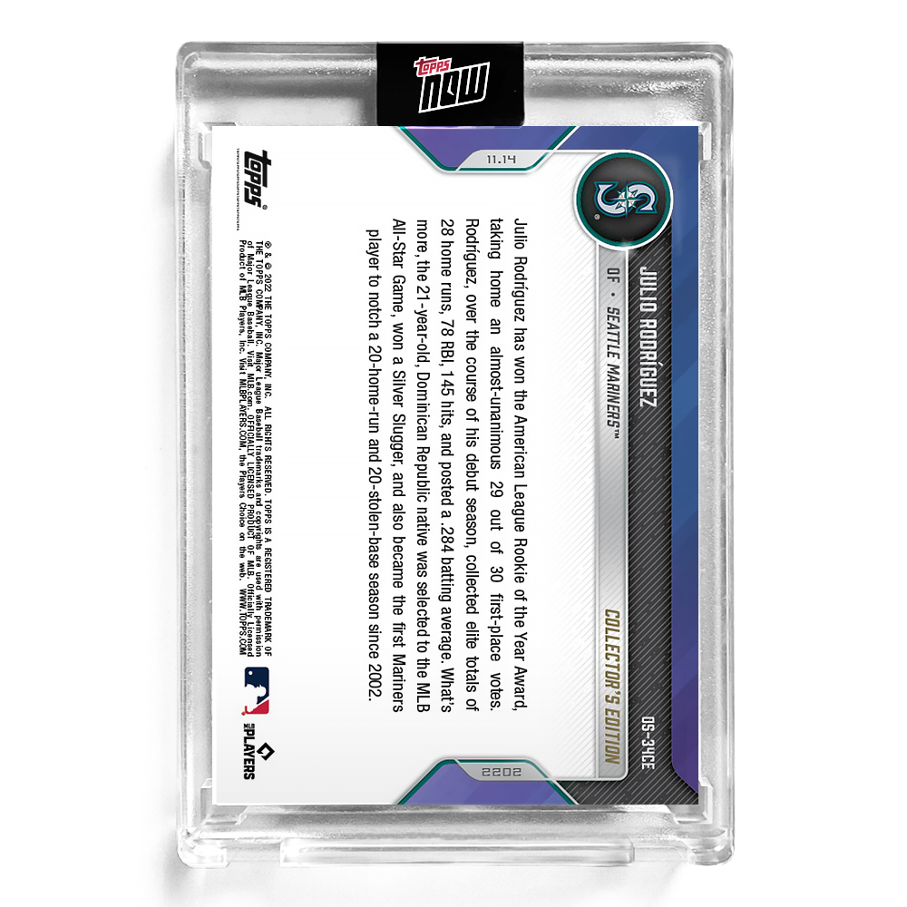 Julio Rodriguez - 2022 MLB TOPPS NOW Card OS34 - Collector's Edition #'d to 22 - PR: 22 - Image 2