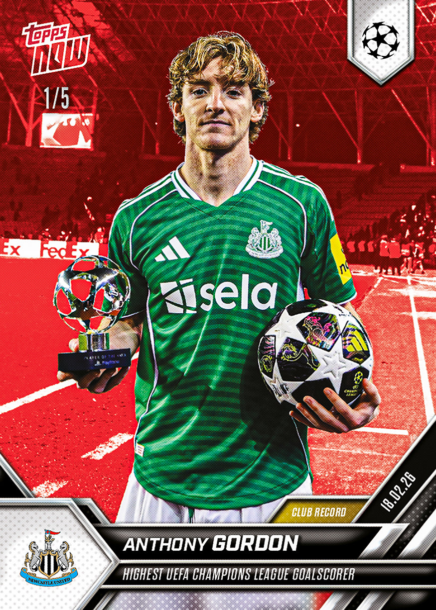 Anthony Gordon - 2025-26 UCL Topps NOW - Card 92 - PR: 589 - Image 3