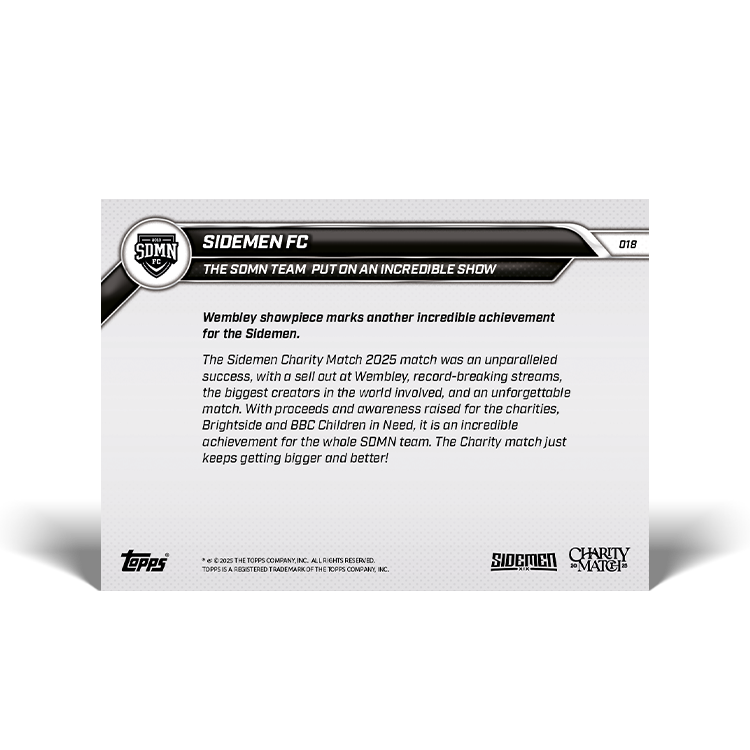 Sidemen FC - 2025 Sidemen Charity Match Topps NOW Card 18 - PR: 539 - Image 7