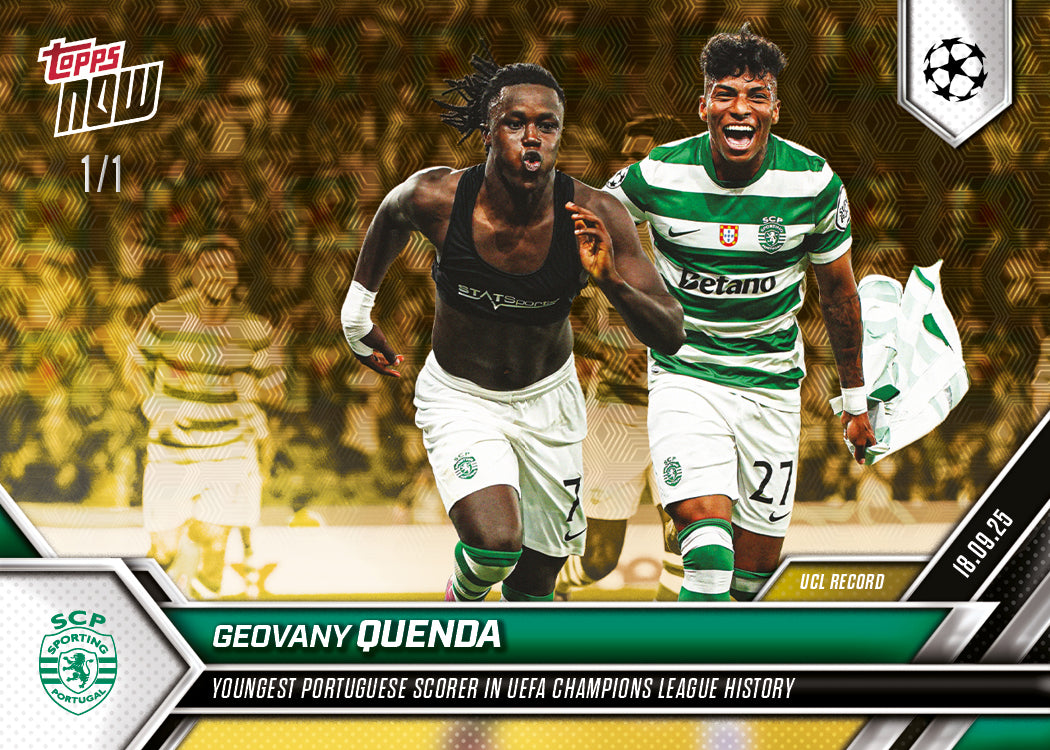Geovany Quenda - 2025-26 UCL Topps NOW - Card 23 - PR: 473 - Image 2