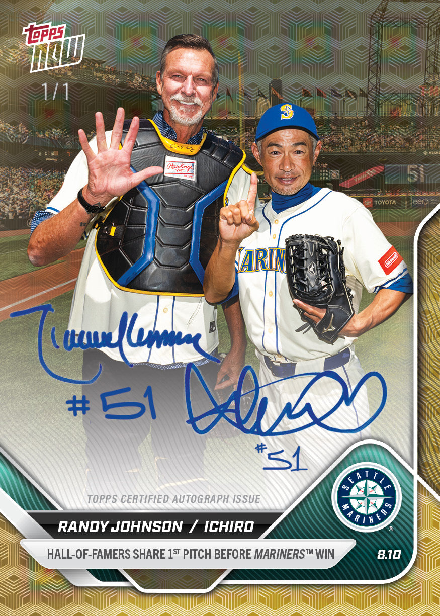 Randy Johnson / Ichiro - 2025 MLB Topps NOW - Card 542 - LOOK FOR AUTOS - PR: 9869 - Image 2