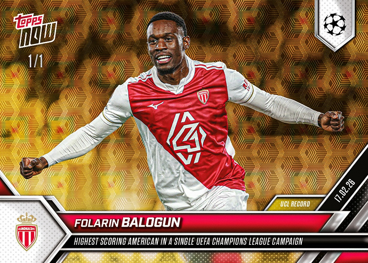 Folarin Balogun - 2025-26 UCL Topps NOW - Card 87 - PR: 213 - Image 2