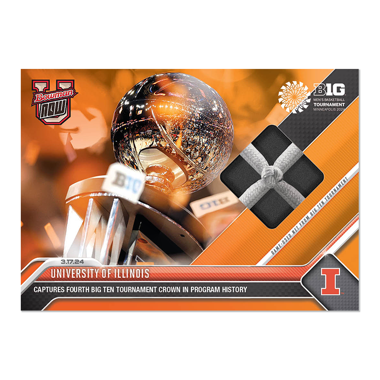 Game-used Net Relic # to 49 or Lower - University of Illinois - 2023-24 Bowman U Now Card 73 - Image 7