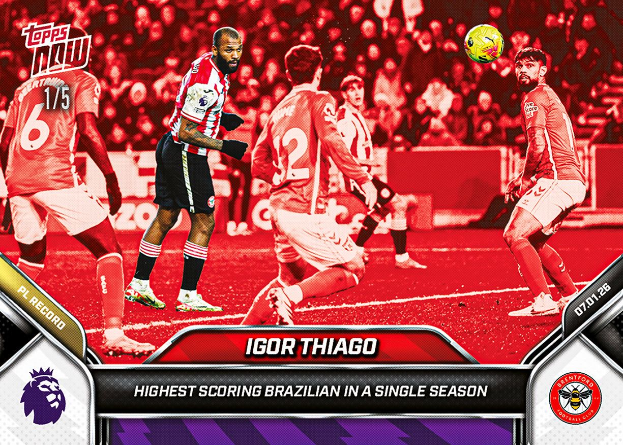 Igor Thiago - 2025-26 Premier League Topps NOW - Card 105 - PR: 242 - Image 3