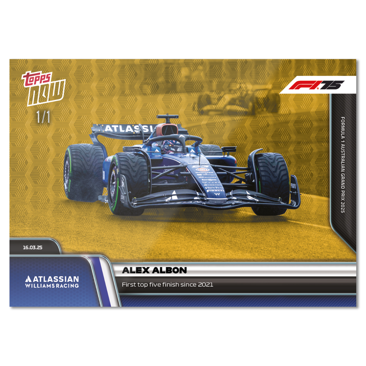 Alex Albon - 2025 Formula 1 Topps NOW Card 15 - PR: 652 - Image 3